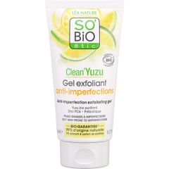 Gel exfoliante natural anti imperfecciones Clean Yuzu SO'BiO étic