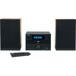 Micro Sistema Hi-Fi THOMSON MIC123BT (Bluetooth, Reproductor CD, USB, Radio FM, 30W) — Madera Negra