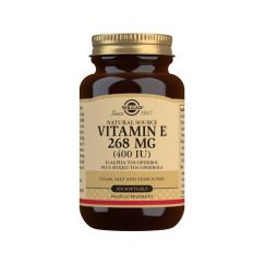 Suplemento de Vitamina E Natural Solgar 268 mg (400 UI) — (100 Cápsulas Blandas, Poder Antioxidante y Soporte Celular)