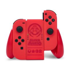 Soporte de Mandos PowerA Joy-Con Comfort Grip Super Mario Red para Nintendo Switch (Diseño Ergonómico, Licencia Oficial)