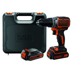 Taladro Atornillador Inalámbrico Black+Decker 18V — Incluye 2 Baterías de Litio (1.5 Ah), Cargador y Maletín de Transporte