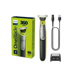 Afeitadora de Cara y Cuerpo Philips OneBlade 360 QP2734/23 (Corte Wet & Dry, Autonomía 45 min, Carga 4 Horas, Peine Ajustable 5 en 1)