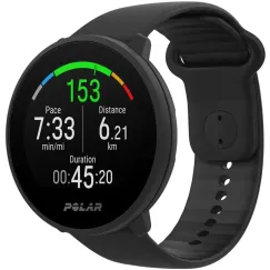 Smartwatch Polar Unite Black (Talla M-L) — Reloj Deportivo de Fitness con GPS Vinculado, Pulsómetro de Muñeca y Guía de Entrenamiento