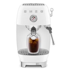Cafetera Espresso Manual SMEG ECF03WHEU (15 Bar, Thermoblock, Diseño Retro) — Blanco