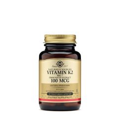 Suplemento de Vitamina K2 Solgar Naturally Sourced MK-7 100 mcg (50 Cápsulas Vegetales, Extracto de Natto, Salud Ósea y Cardiovascular)