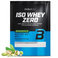 Proteína Aislada BioTechUSA Iso Whey Zero Sabor Pistacho 25g (Fórmula Premium Native Whey, Alta Pureza, Sin Lactosa)