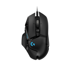 Ratón Gaming Logitech G502 HERO High Performance (Sensor HERO 25K, 11 Botones Programables, Pesos Ajustables, RGB Lightsync) — Negro