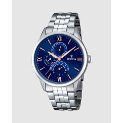 Reloj Festina Retro F16822/3 para Hombre — Esfera Azul Sunray con Brazalete de Acero Inoxidable