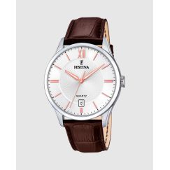 Reloj Festina Classic para Hombre F20426/4 — Esfera Negra con Números Romanos y Brazalete de Acero Inoxidable