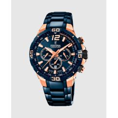 Reloj Festina Chrono Bike Special Edition F20524/1 para Hombre — Esfera Azul Oscuro y Detalles Rose Gold