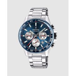 Reloj Festina Timeless Chronograph F20560/2 para Hombre — Esfera Azul Oscuro con Brazalete de Acero Inoxidable