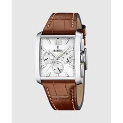 Reloj Festina Boyfriend / Rectangular Chrono F20636/1 para Mujer — Esfera de Nácar Blanco y Caja Rectangular de Acero Inoxidable