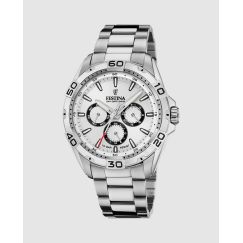 Reloj Festina Timeless Chronograph para Hombre F20623/1 — Esfera Plateada con Brazalete de Acero Inoxidable