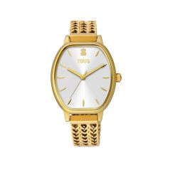 Reloj Analógico Tous Oro Oro Rectangular (Analógico, Mujer, Dorado y Plateado Bicolor, 30 m)