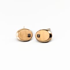 Gemelos de plata dorada con piedras blancas S830 9.43g 22mm