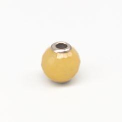 Abalorio para Pandora amarillo facetado divertido S925 1.42g 10mm
