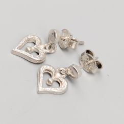 Aretes de plata con corazones S925 1.76g 16mm
