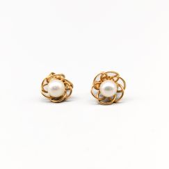 Pendientes de perlas en Oro de 18K 2.08g 11mm