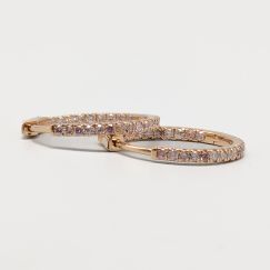 Aretes de diamante en 14K Oro 3.34g 20mm