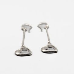 Aretes de plata con corazones S925 2.3g 55mm