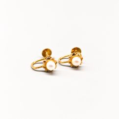 Pendientes de perlas en Oro 18K 1.88g 12mm
