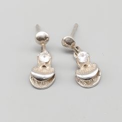 Aretes de plata con piedras S925 1.63g 17mm