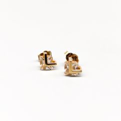 Pendientes de oro con piedras 14K 1.82g 7mm