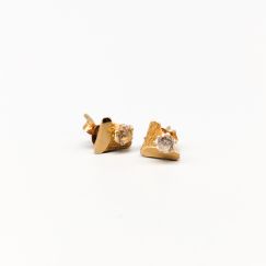 Aretes de oro con piedras 18K 0.74g 6mm