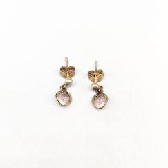 Aretes de plata con piedras rosas S925 1.15g 13mm