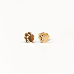 Aretes de plata huella de pata S925 0.6g 8mm