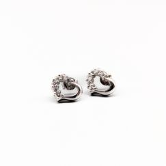 Aretes de plata con piedras S925 1.83g 10mm
