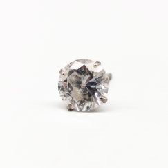 Arete Individual de Plata con Piedra S925 0.54g 7mm