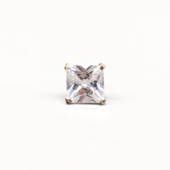 Arete Individual de Plata con Piedra S925 1.07g 8mm