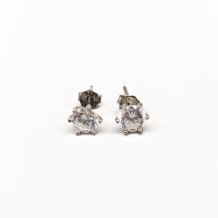 Pendientes de plata con piedras S925 0.75g 6mm