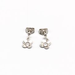 Pendientes de Plata con Piedras Blancas S830 0.86g 12mm
