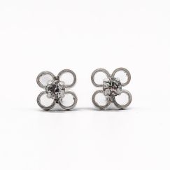 Pendientes de plata con piedras blancas S830 0.76g 8mm