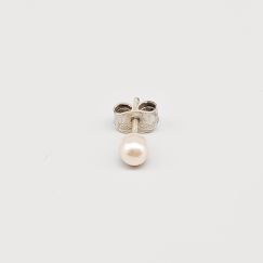 Pendiente de Perla Individual en Plata S925 0.25g 3mm