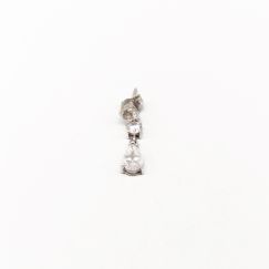 Pendiente Individual con Piedras en Plata S925 1.29g 25mm