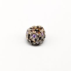 Dije de Plata con Piedras Moradas S830 2.78g 11mm