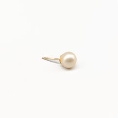 Pendiente de Perla Individual en Oro 14K 0.66g 6mm