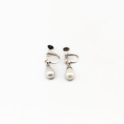 Clip en Plata con perlas de imitación S925 1.99g 19mm