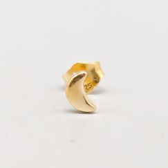 Pendiente individual de Plata chapada en oro Luna S925 0.34g 5mm