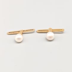 Gemelos en Oro con Perlas 18K 1.97g 20mm