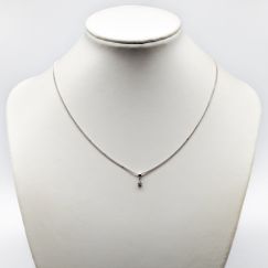 Collar de oro blanco con piedra de 38cm 18K 2.13g