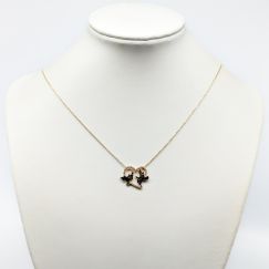 Cadena de cable de 44.5cm en Oro con Piedras 18K 2.54g