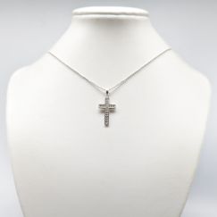 43.5cm Collar de plata con cruz S925 4.83g