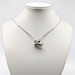 47.5cm Cadena de caja en Plata con angel S925 13.04g