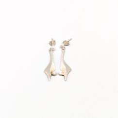 Pendientes en Plata con Piedras Blancas S830 2.85g 35mm