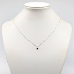 40cm Cadena de caja de plata con colgante de corazón S925 1.29g