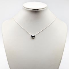 41cm Cadena Veneciana de Plata con Colgante Corazón S925 1.81g